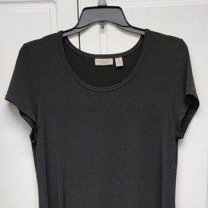 Easywear by Chico's Black Short-Sleeved Dress Size 2 (12/Large)